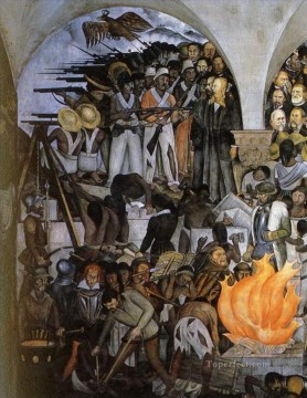 Diego Rivera Painting - la historia de mexico 1935 4 comunismo diego rivera